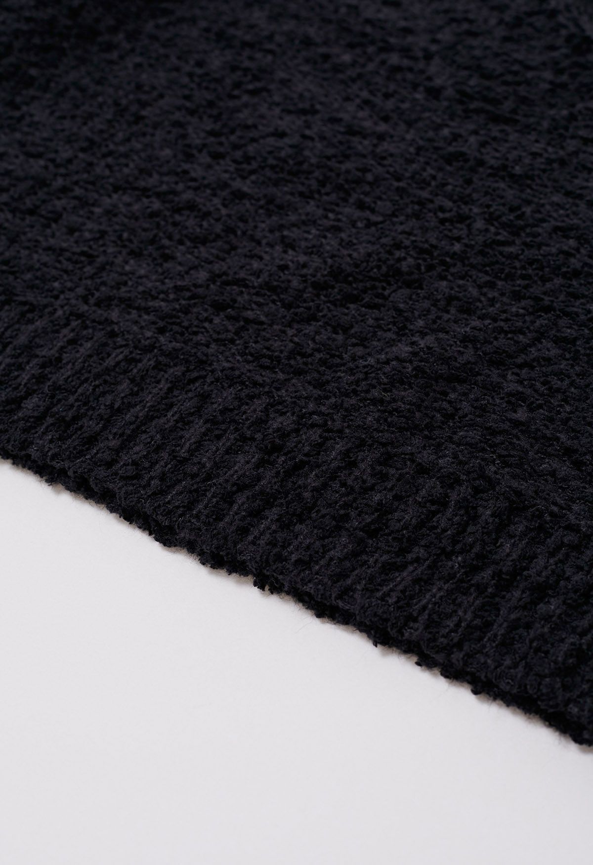 V-Neck Comfy Knit Sweater in Black