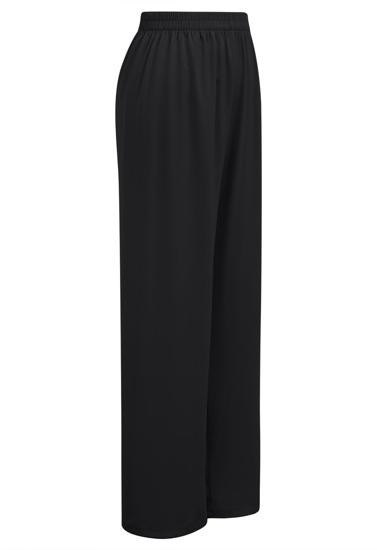 Satin Finish Pull-On Pants in Black