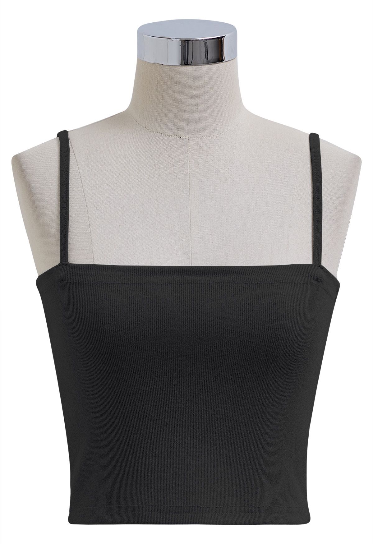 Knotted Front Two-Piece Top in Black