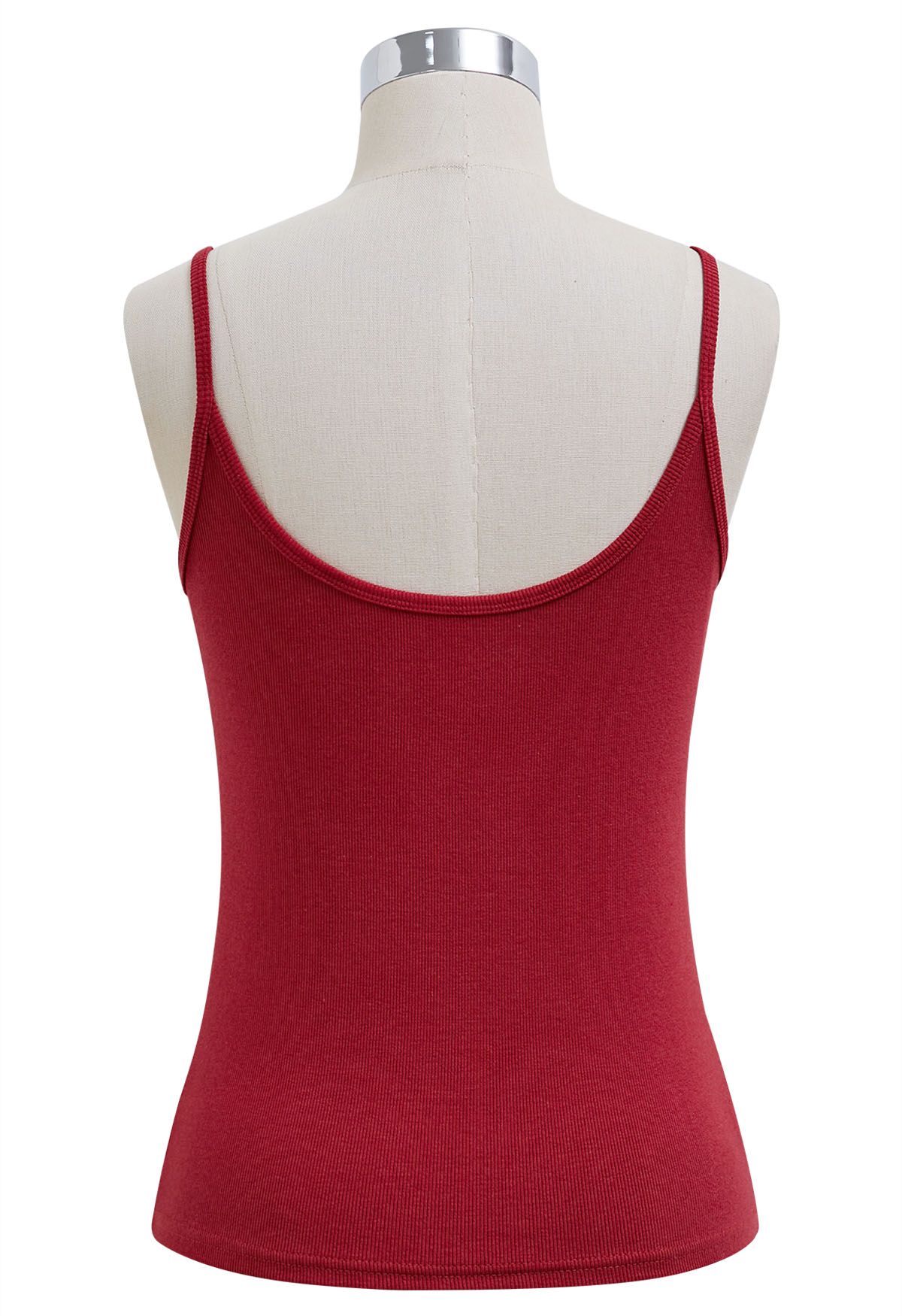 Simplicity Front Buttoned Cami Top in Red