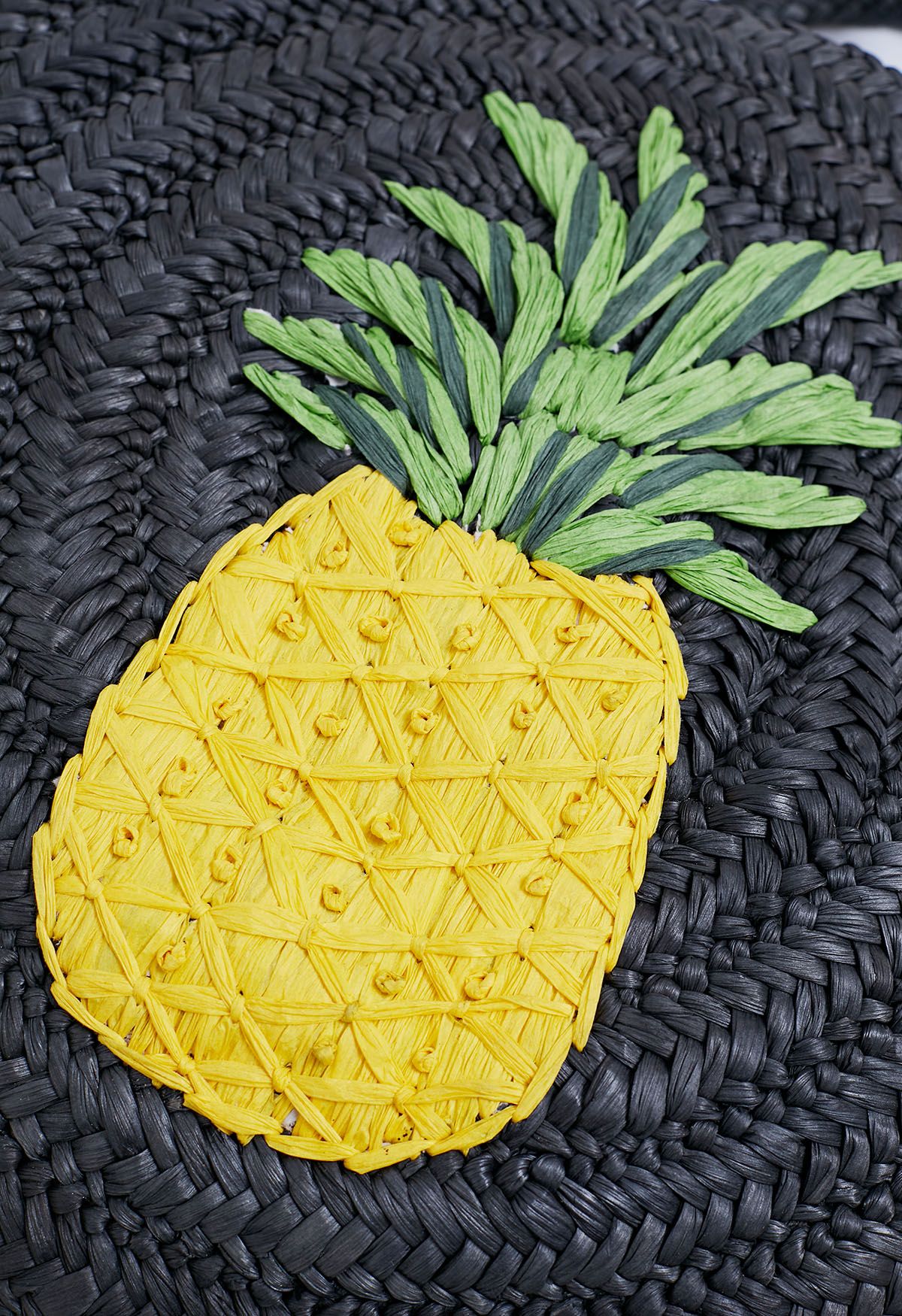 Pineapple Pattern Woven Straw Bag