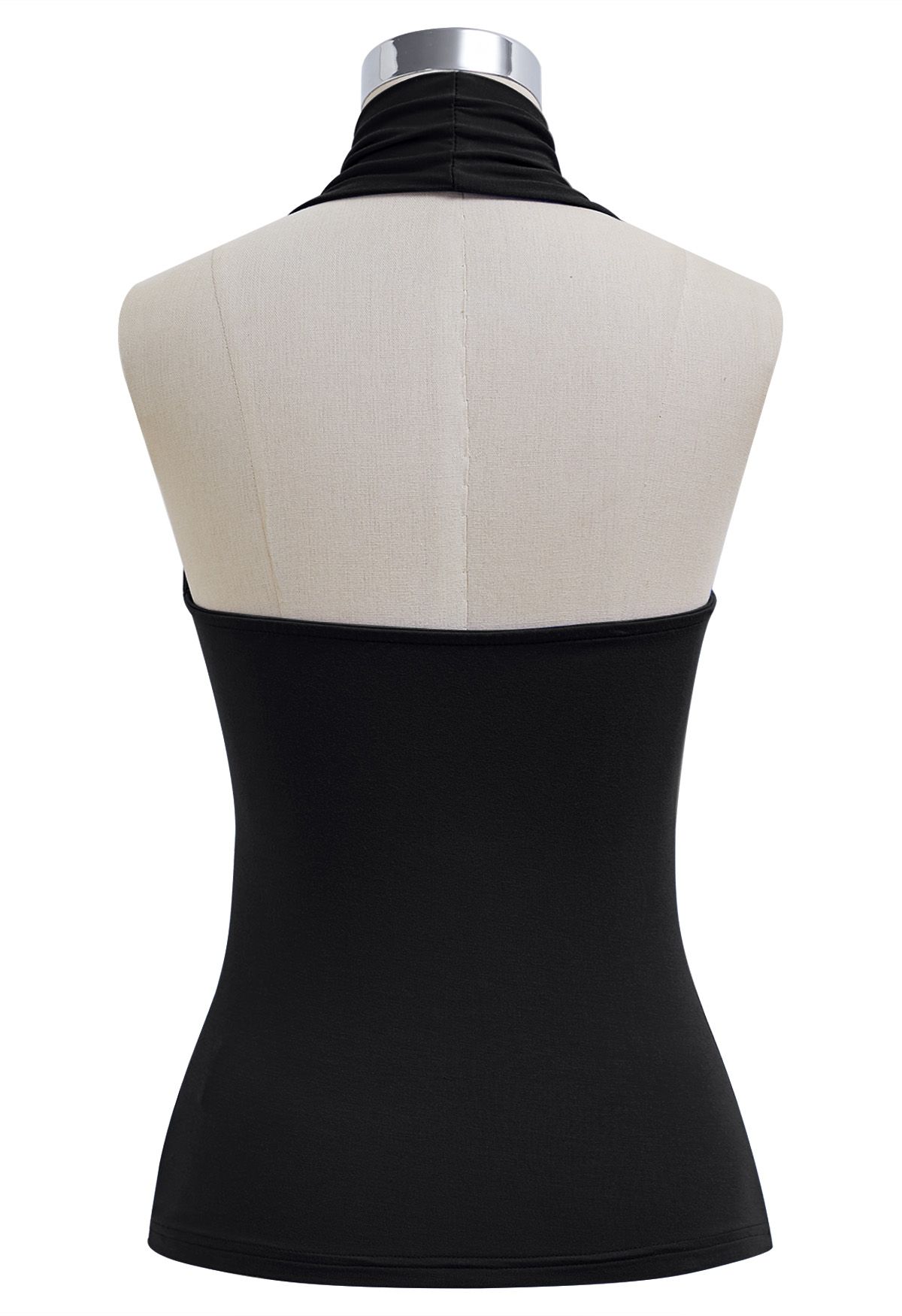 Optimal Halter V-Neck Sleeveless Top in Black