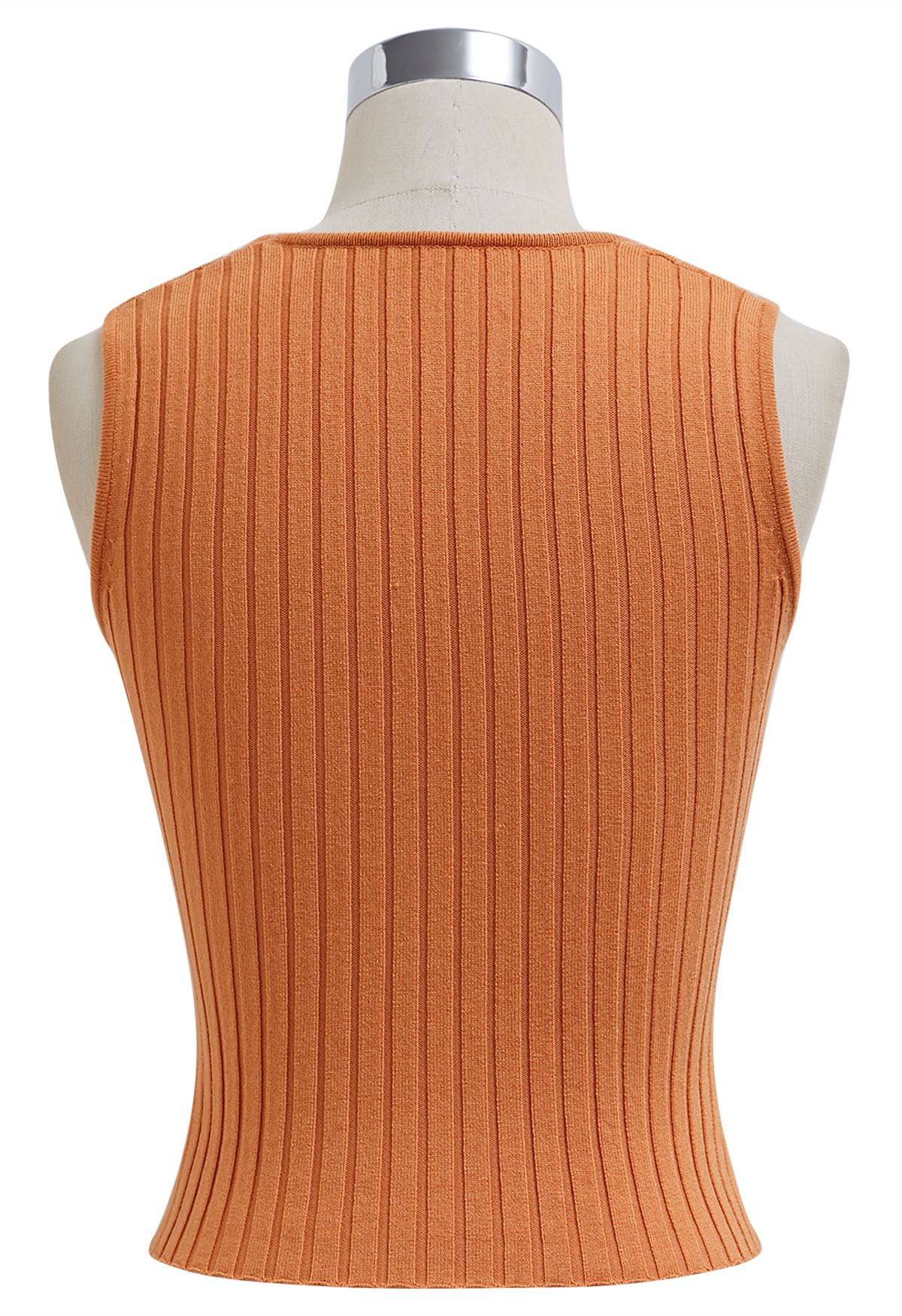 Flattering Fit Ribbed Tank Top in Orange