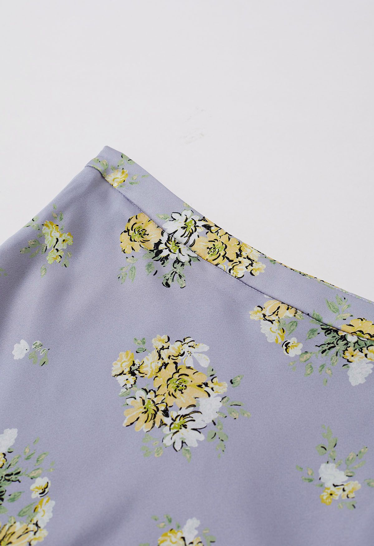 Summery Posy Print Maxi Skirt in Lavender