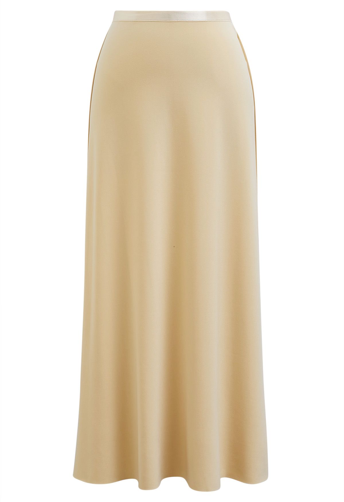 Sleeky Elastic Waist Maxi Skirt in Light Yellow