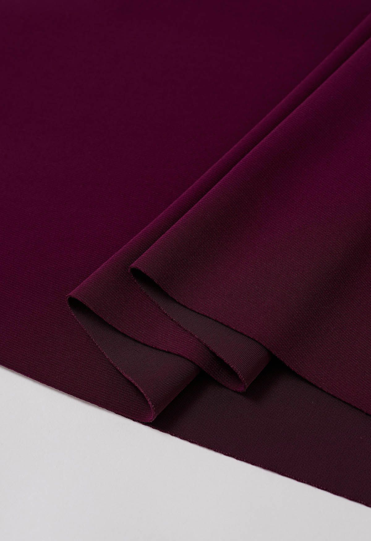 Sleeky Elastic Waist Maxi Skirt in Plum