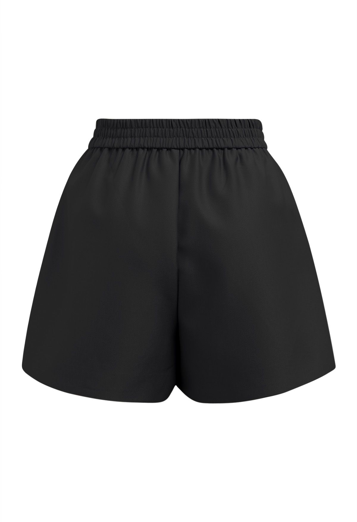 Golden Button Side Pocket Shorts in Black