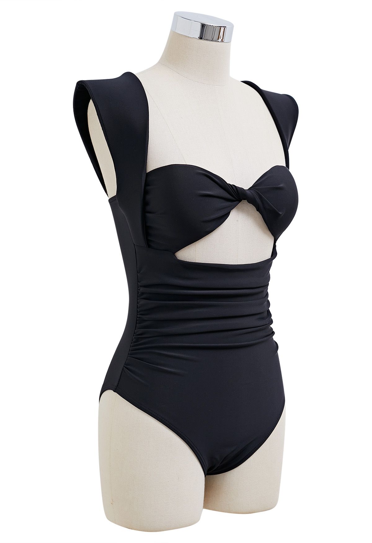 Twisted Cutout Front Ruched Swimsuit