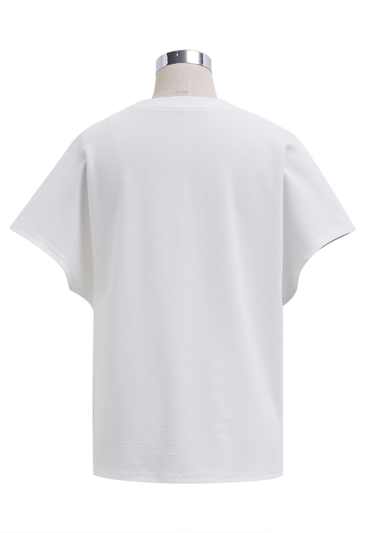 Twist Detail Short-Sleeve T-Shirt in White