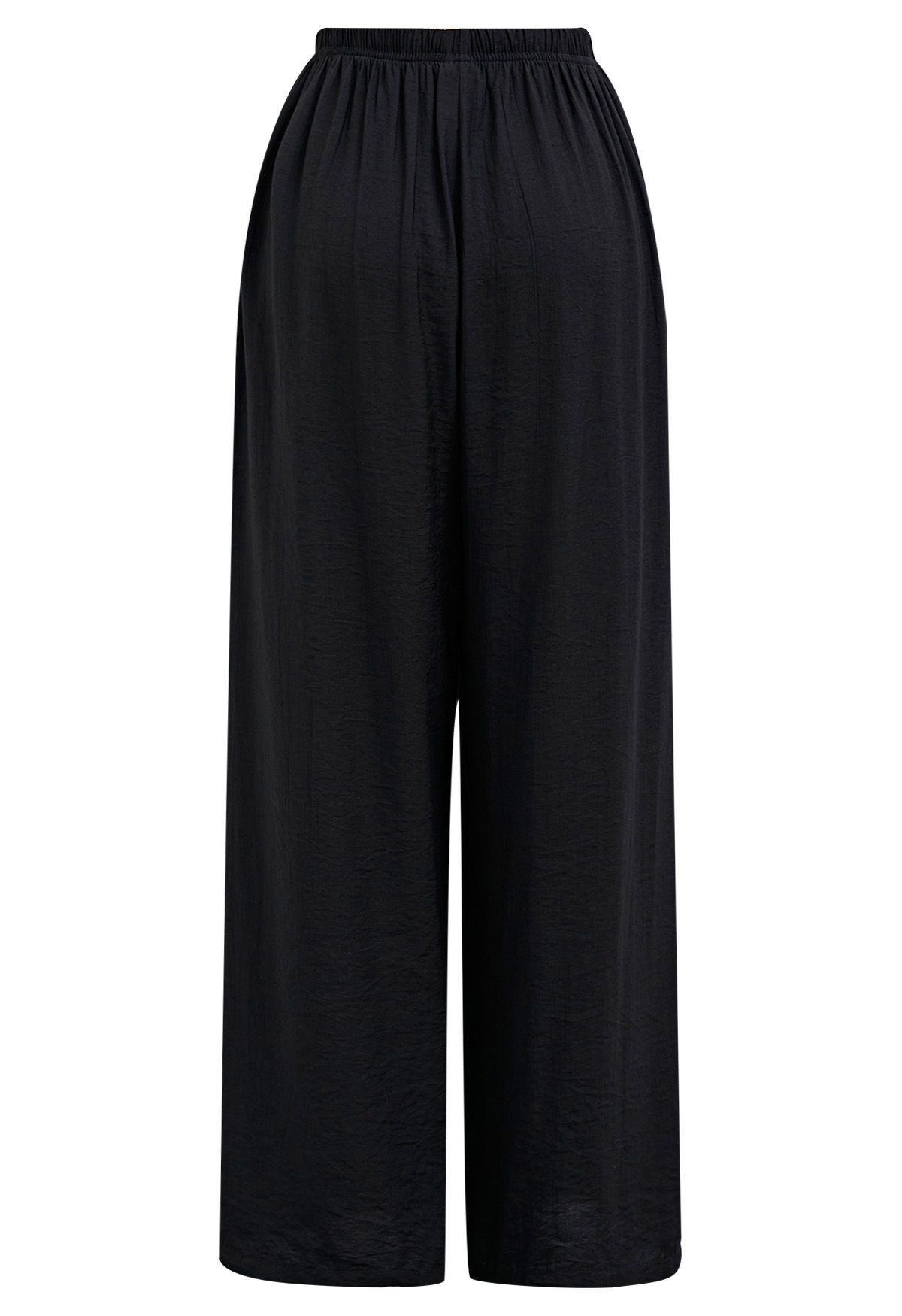 Lightweight Cotton Drawstring Pants in Black