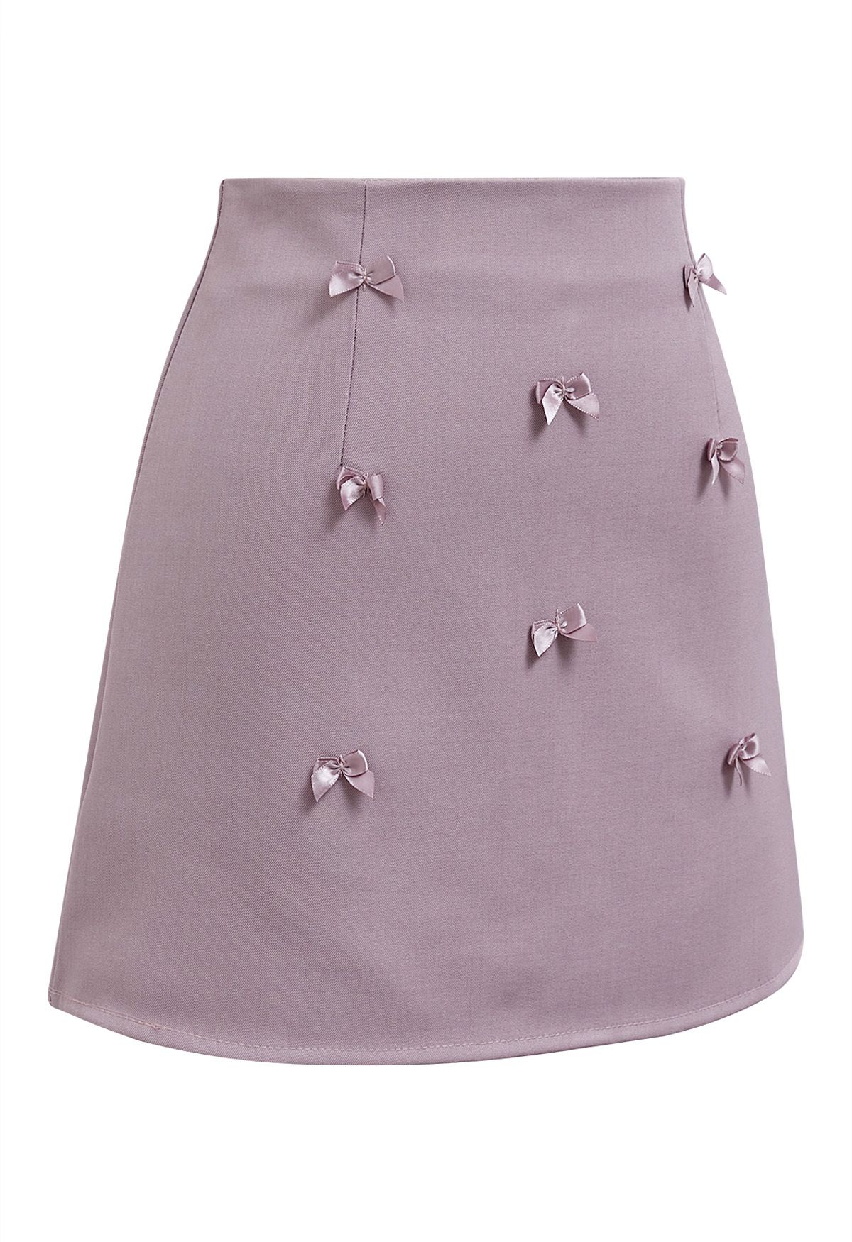 Little Bows Adorned Mini Skirt in Mauve