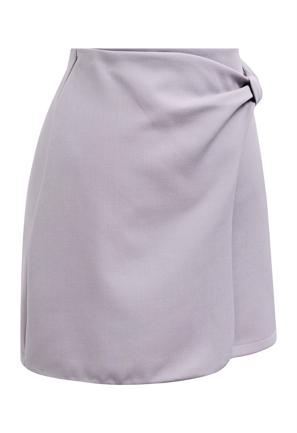 Graceful Bowknot Flap Mini Skirt in Lilac