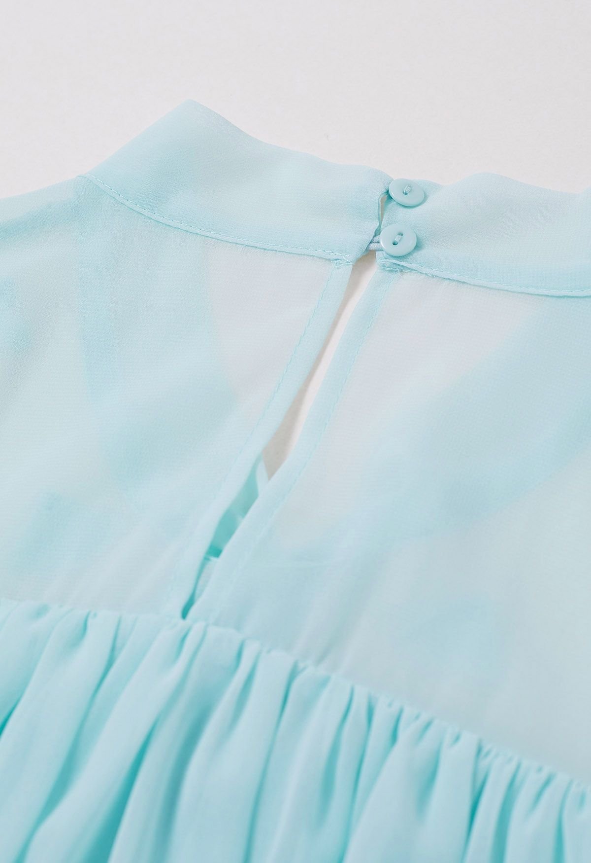 Pearly Petal Bowknot Chiffon Sleeveless Top in Mint