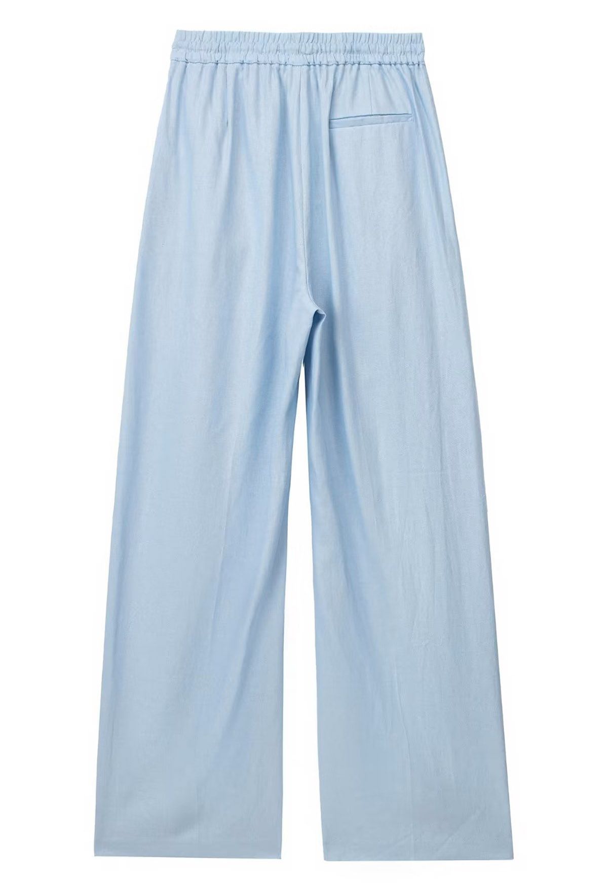 Breezy Cotton Straight-Leg Pants in Blue