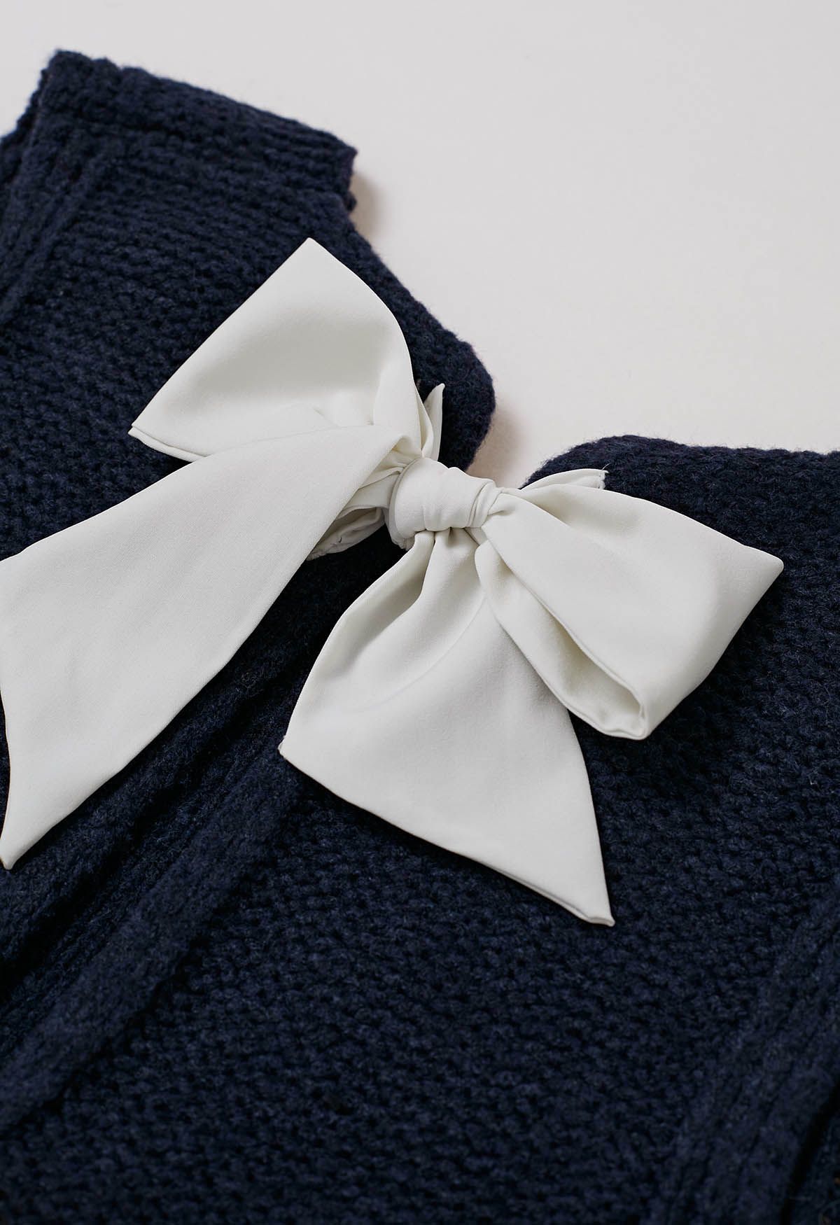 Sweet Bow-Tie Back Knit Vest in Navy