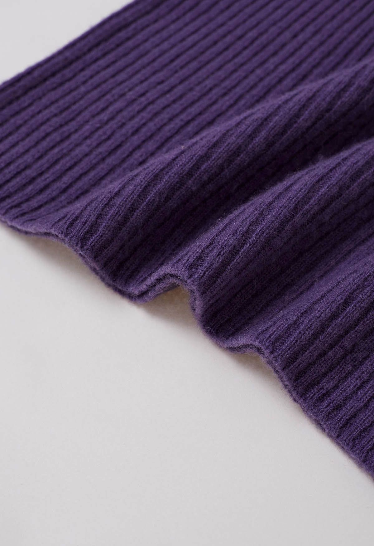 Elemental Mock Neck Long-Sleeve Wool Sweater in Purple