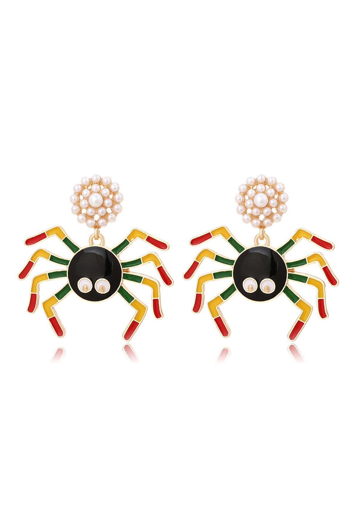 Colorful Spider Pearl Earrings