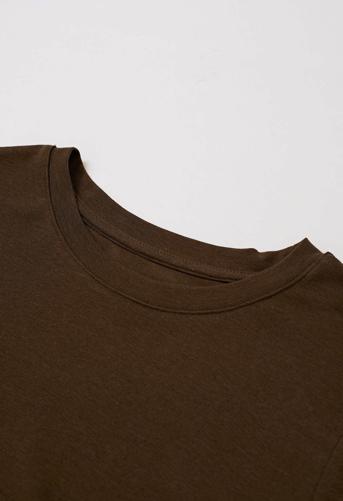 Embrace Softness Tie-Waist Cotton Top in Brown