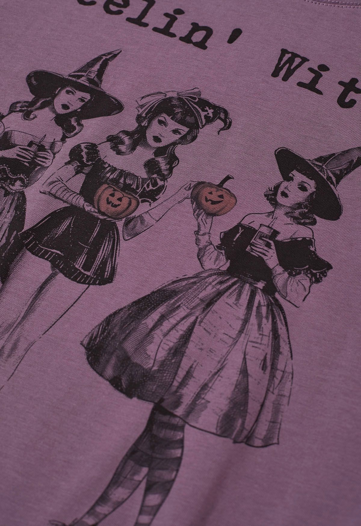 Feelin' Witchy Girly Pattern T-Shirt