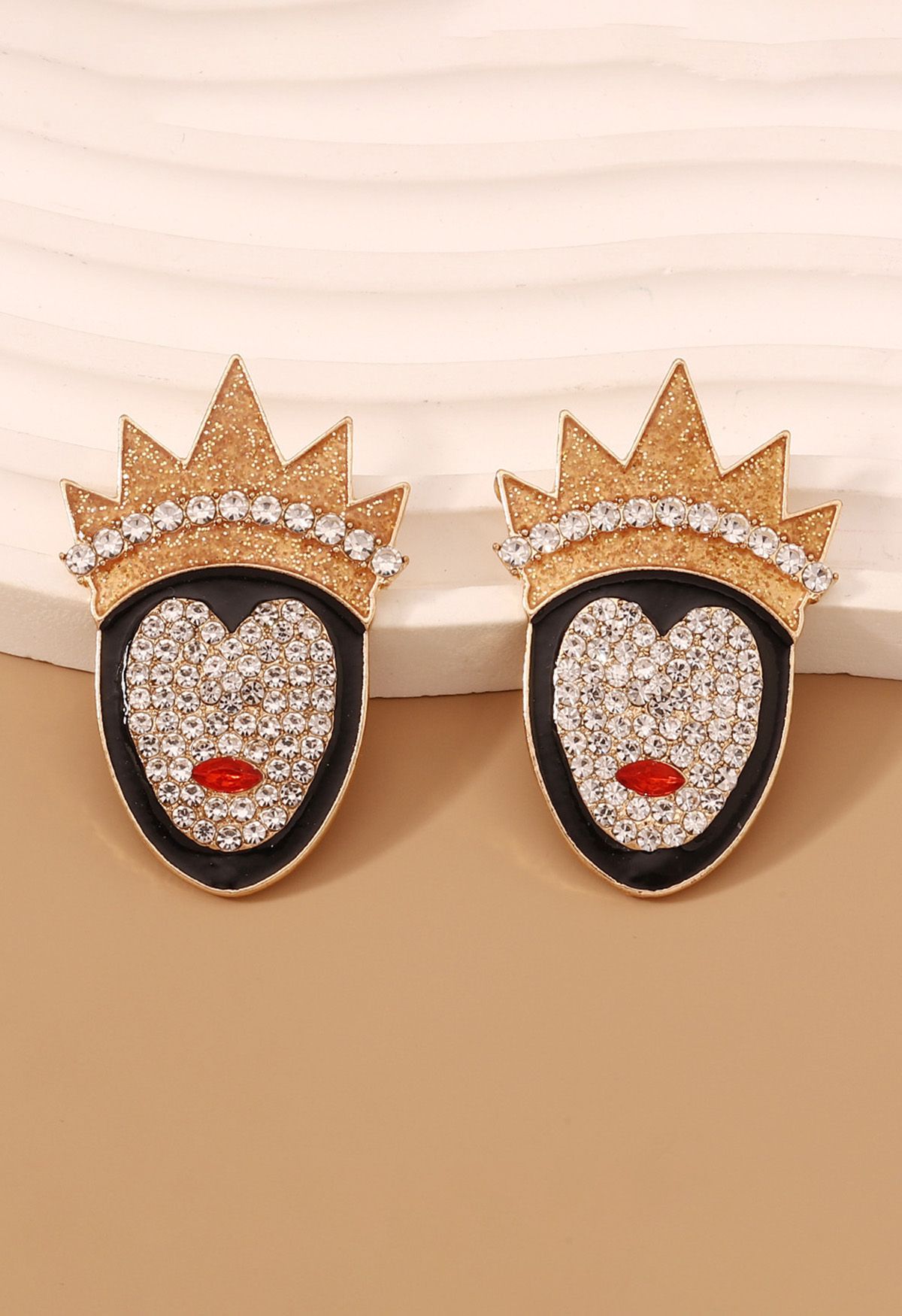 Crowned Queen Rhinestone Earrings