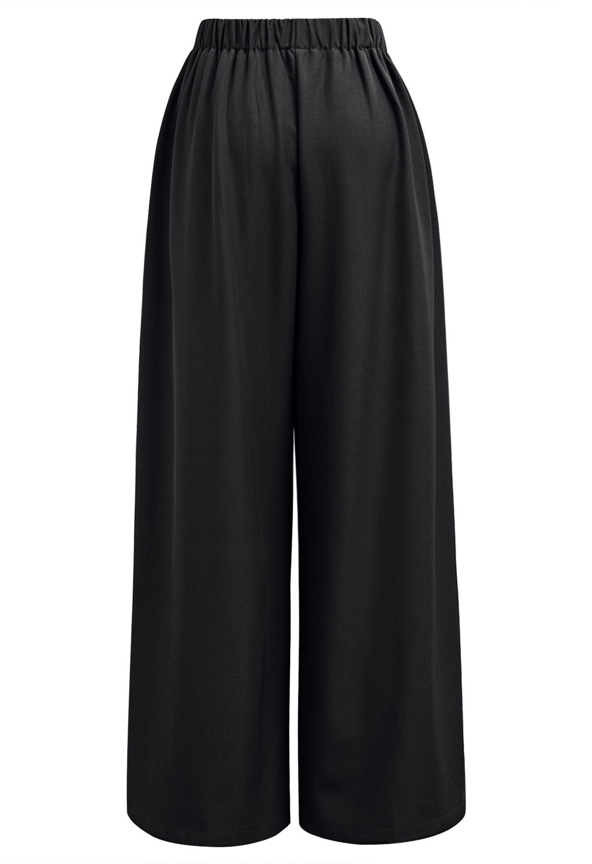 Allure in Motion Elastic Waist Pleats Palazzo Pants in Black