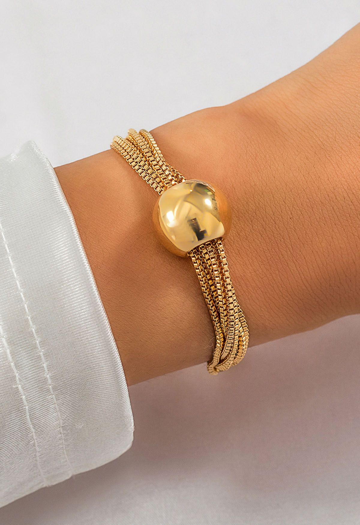 Multi-Layered Chain Bracelet in Gold