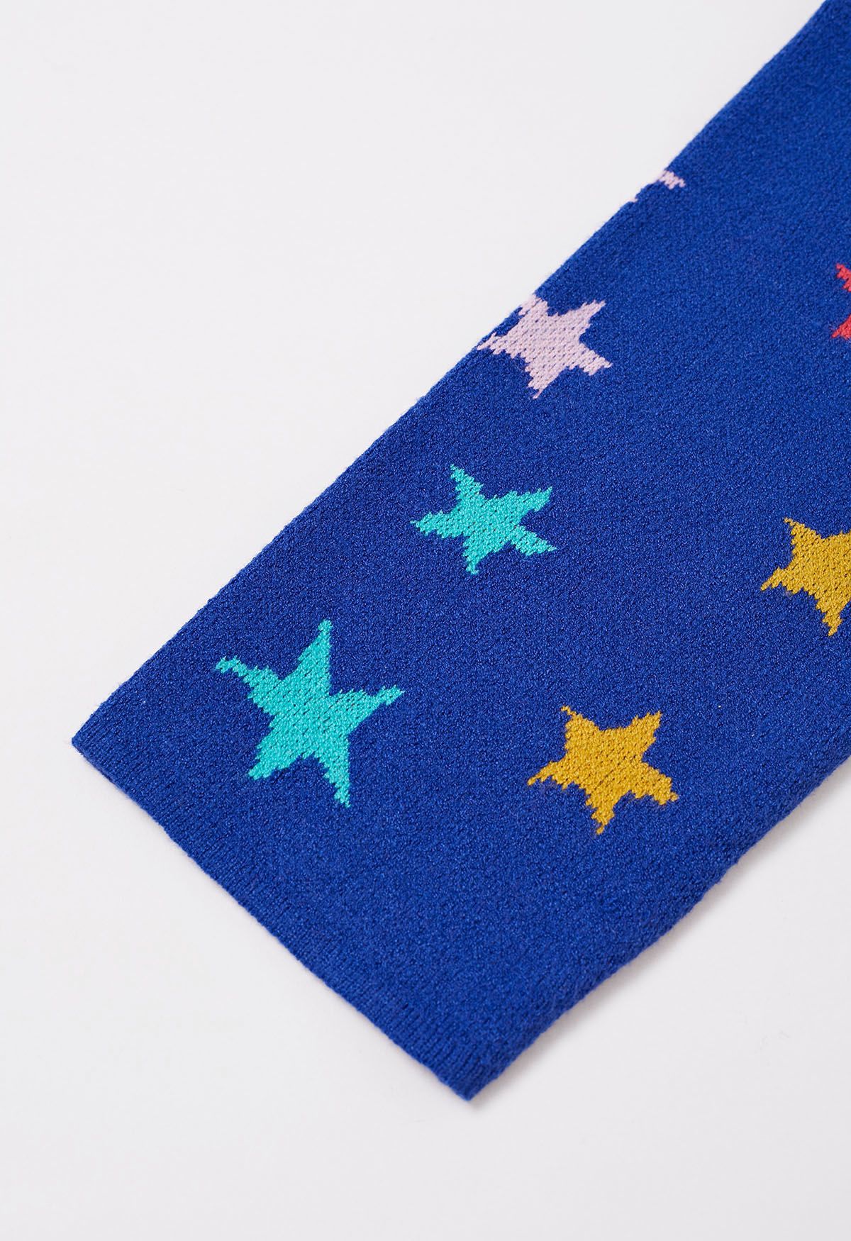 Cosmic Charm Star Bell Sleeve Knit Sweater in Royal Blue