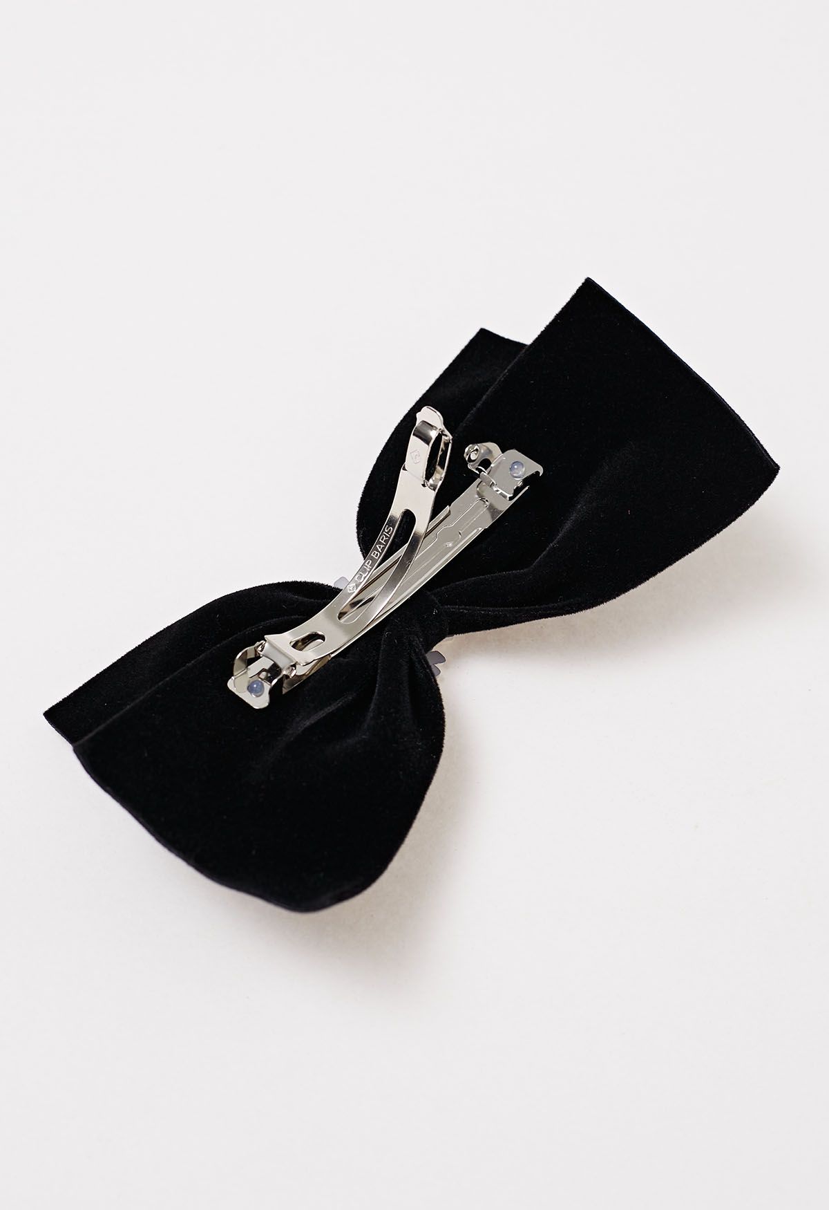 Snowflake Velvet Bowknot Hair Clip in Black