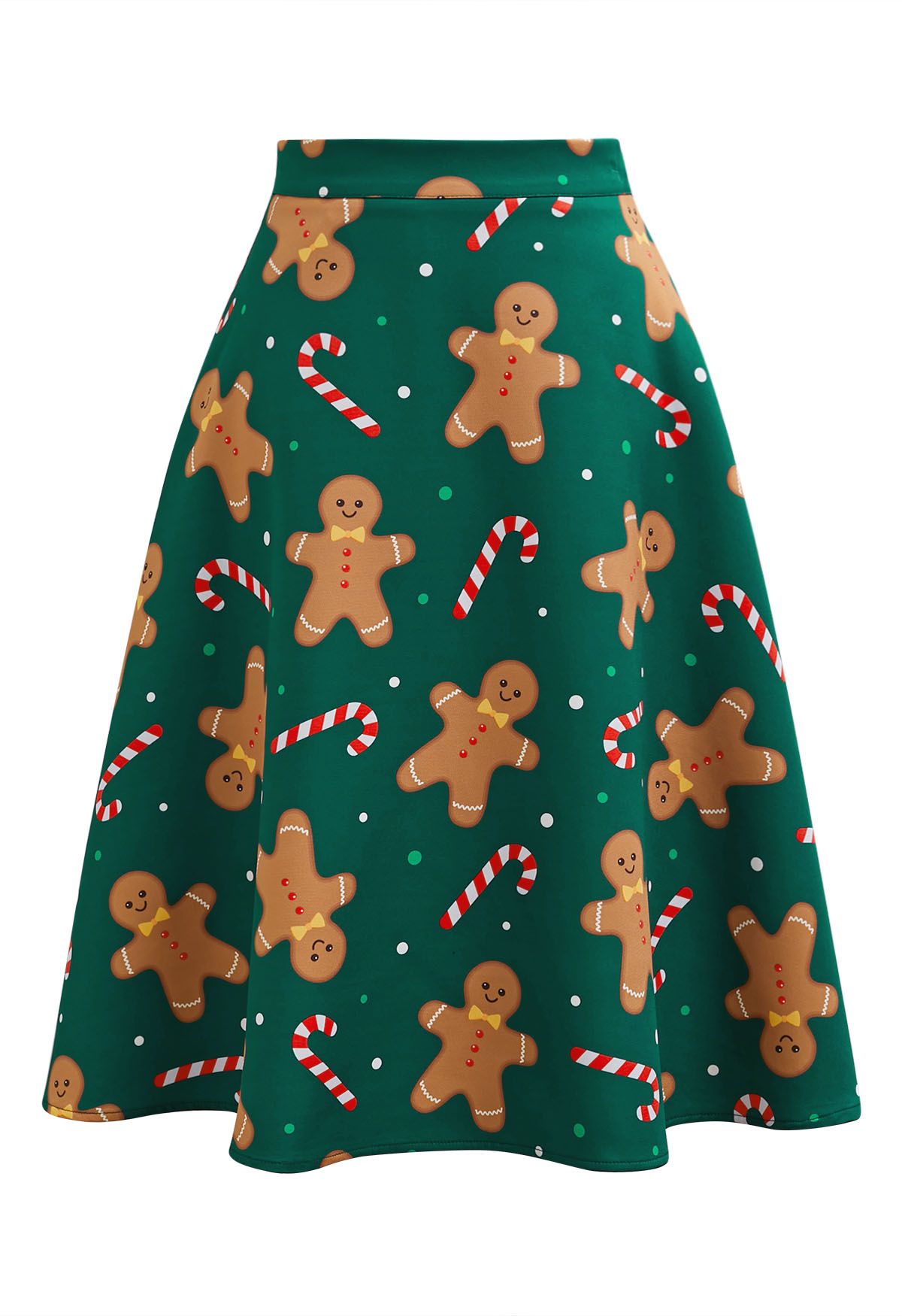 Sweet Treats Gingerbread Flare Midi Skirt