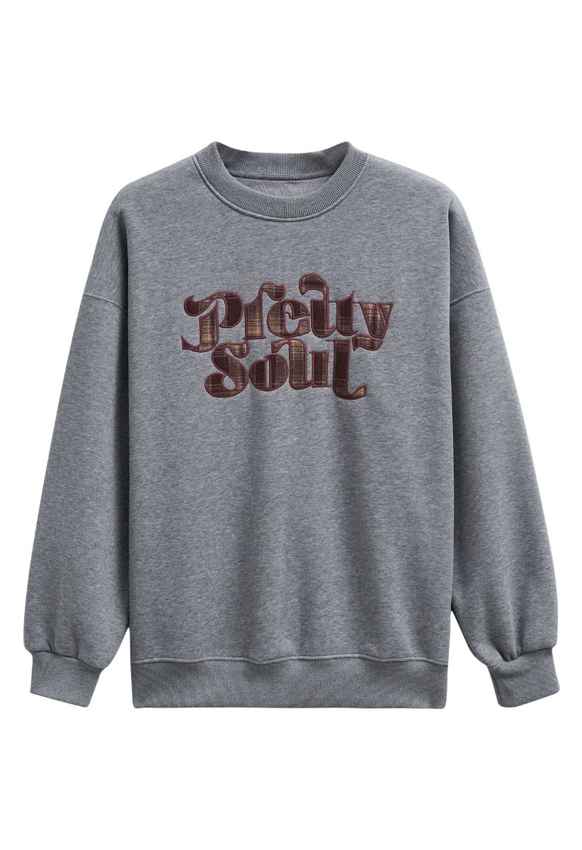 Pretty Soul Fleece-Lined Oversize Sweatshirt in Grey