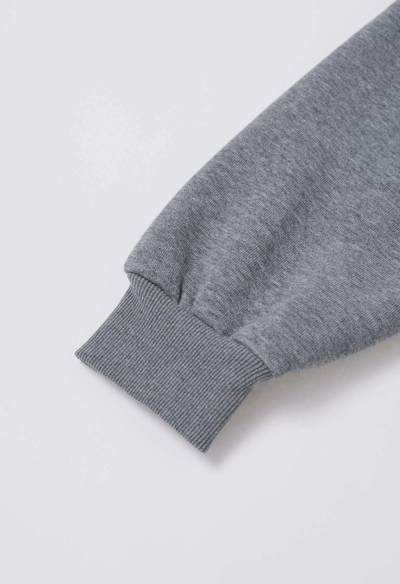 Pretty Soul Fleece-Lined Oversize Sweatshirt in Grey