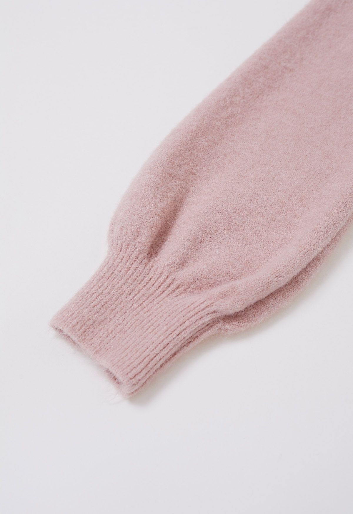 Bowknot-Trimmed Boat Neck Knit Sweater in Pink