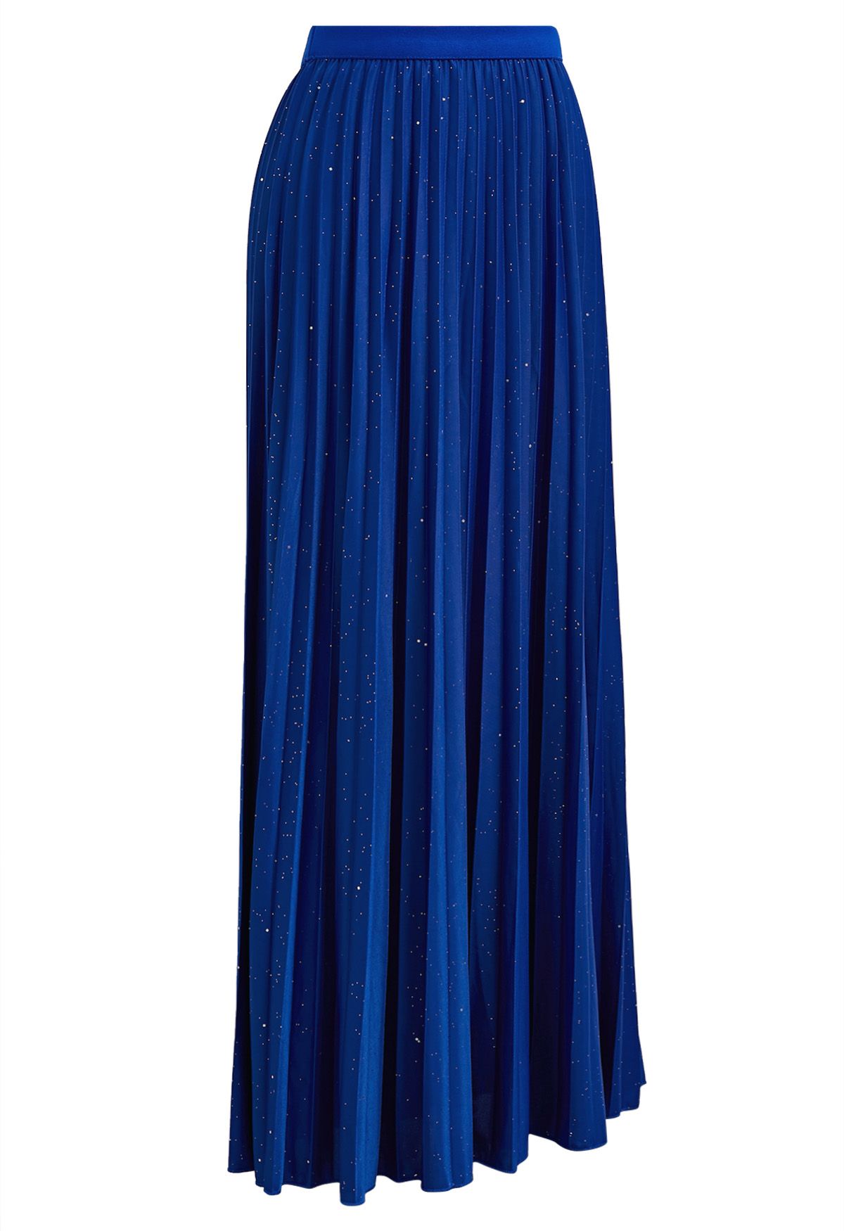 Twinkling Night Pleated Maxi Skirt in Indigo