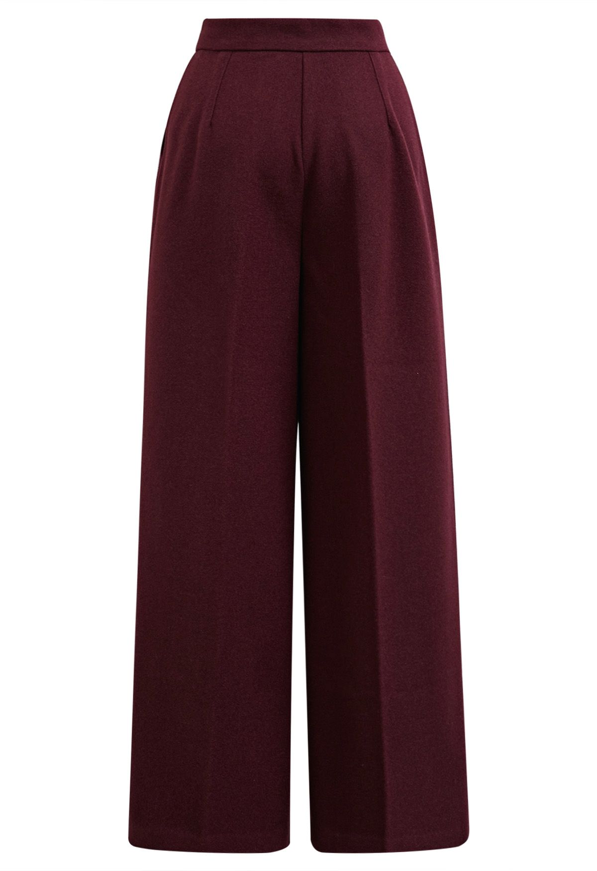 Dashing Side Pockets Palazzo Pants in Burgundy