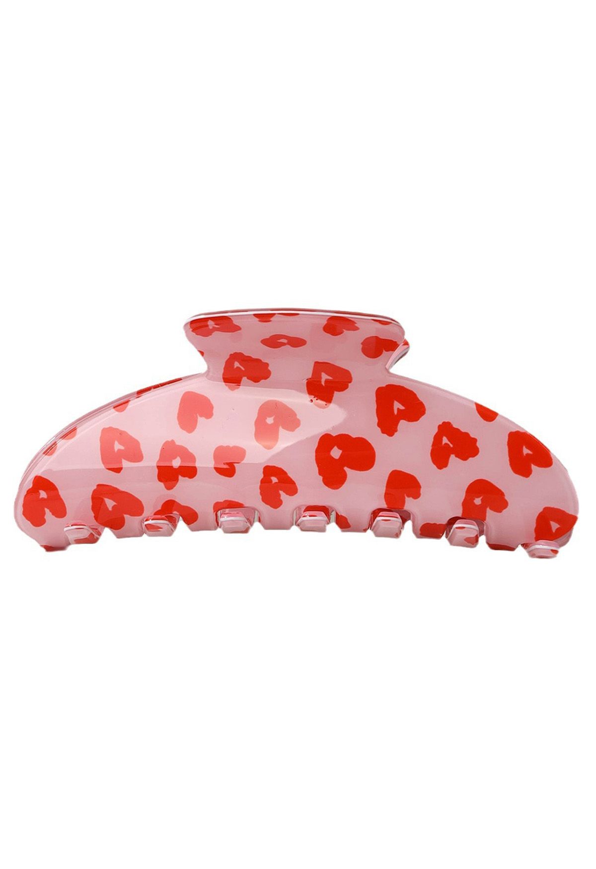 Red Heart Printed Acrylic Hair Claw