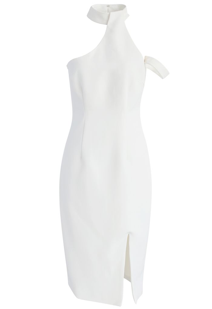 Extra Stylish Halter Neck Dress in White