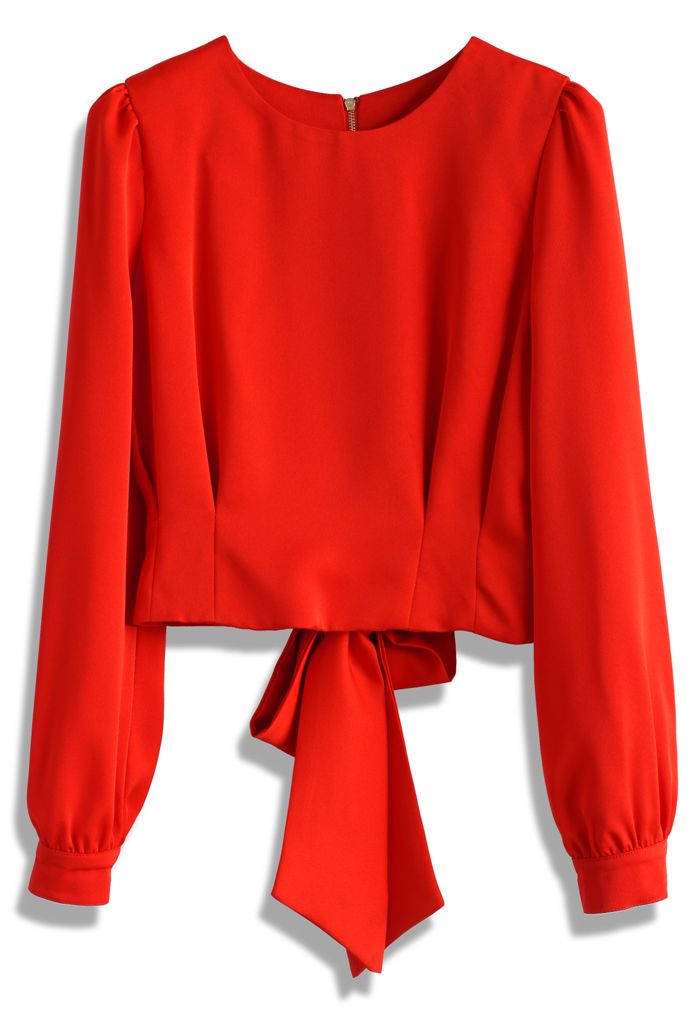 Tie a Bow Cropped Top in Red