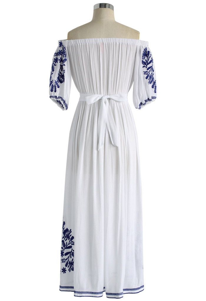 Boho Nymph Off-shoulder Maxi Dress in White