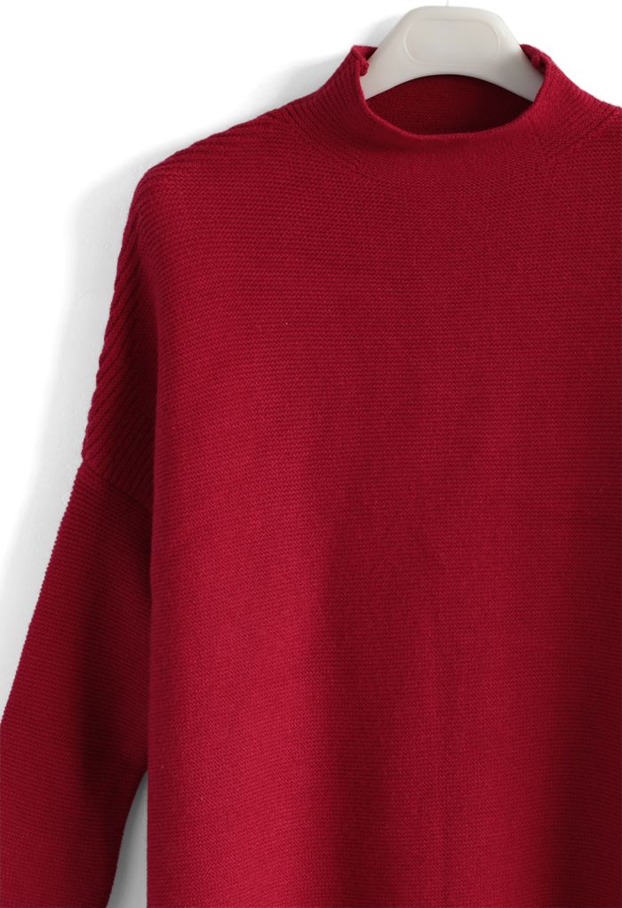 Chic Spirit Turtleneck Sweater in Red