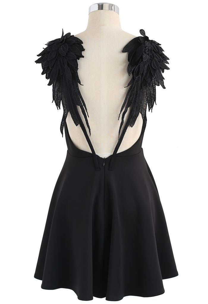 Angel's Wings Cami Dress in Black