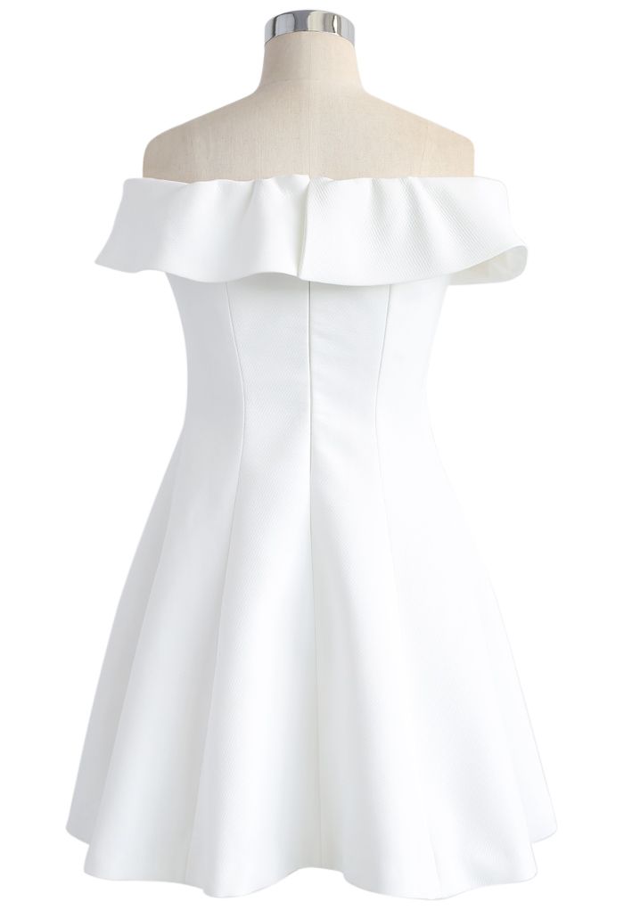 Be There with Grace Off-shoulder Dress in White