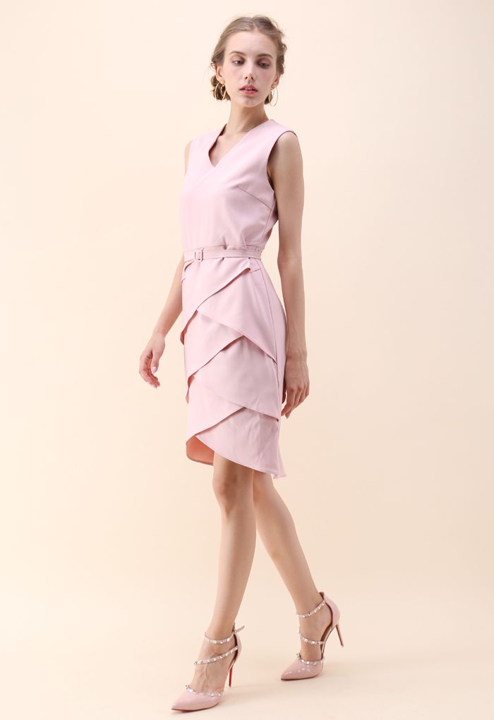 Tiered Admiration Sleeveless Dress in Pink