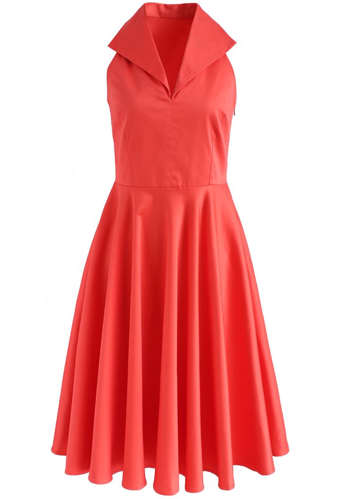 Date with Glamour Sleeveless Dress in Coral