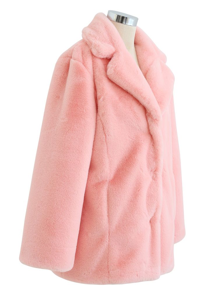 Pink Marshmallow Faux Fur Coat  