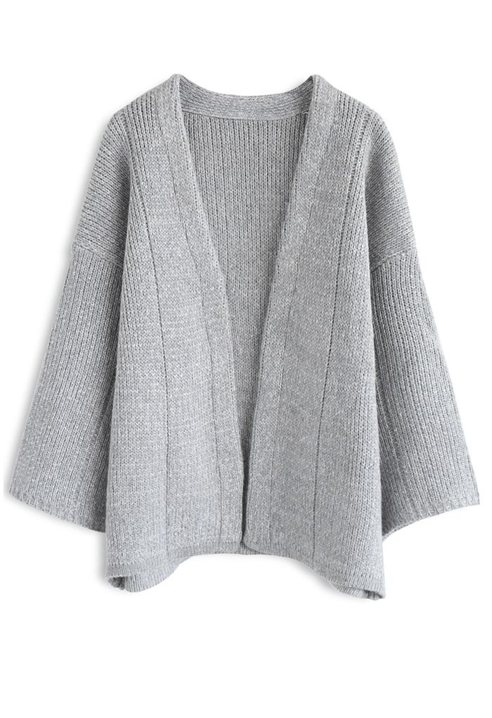 Comfortable Free Time Knit Cardigan in Grey