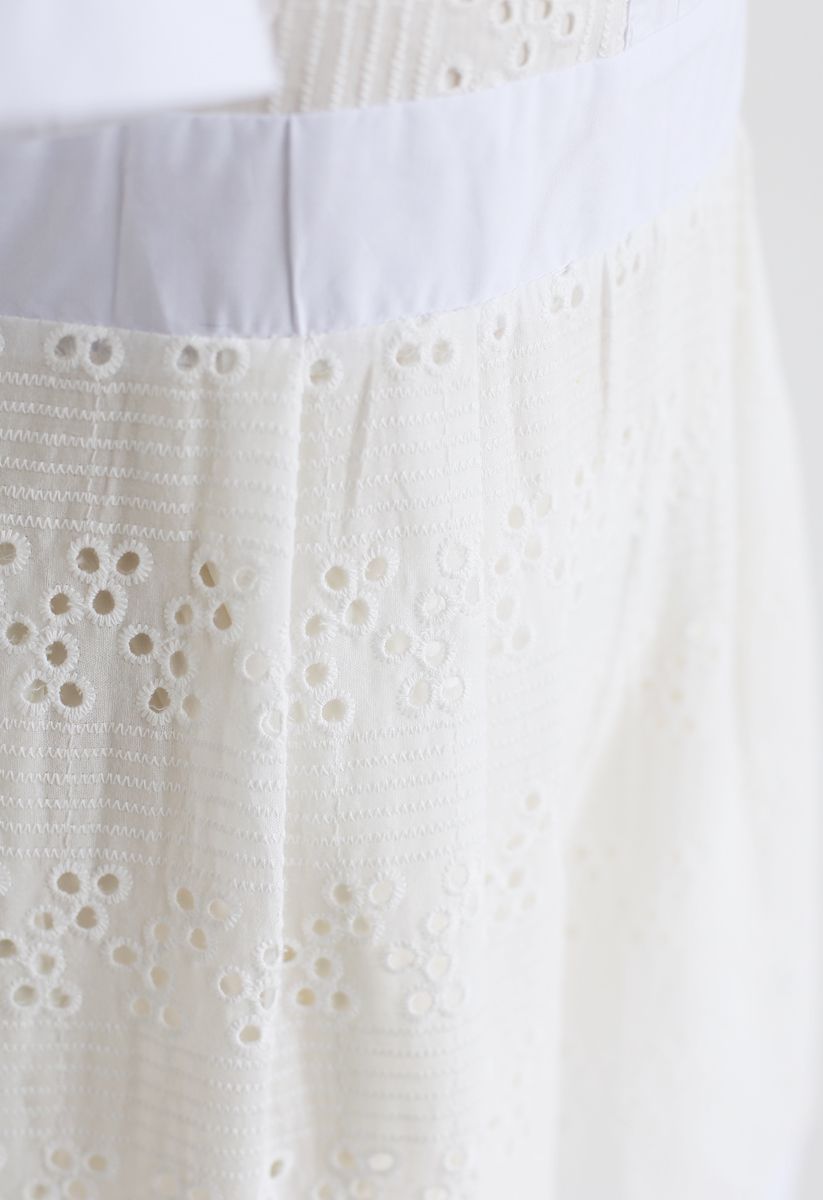 Almost Loveliness Embroidered Eyelet Playsuit in White