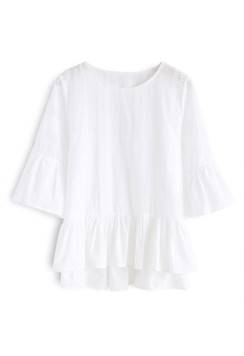 Making It Easy Dolly Hi-Lo Top in White