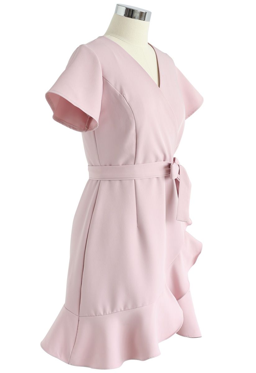 Simplify the Life Ruffle Dress in Dusty Pink
