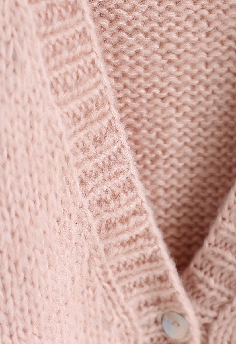 Pause for the Cozy Chunky Hand Knit Cardigan in Pink - Retro, Indie and ...