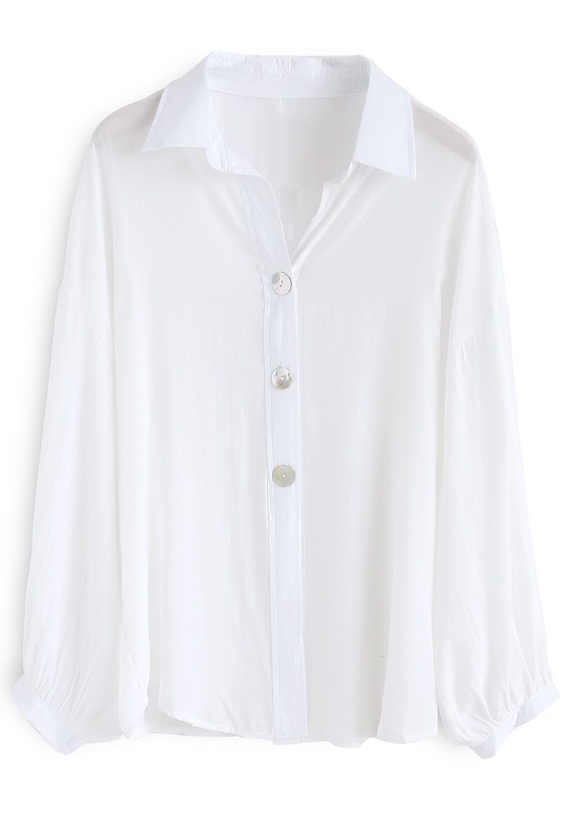 Live in A Comfy Basic Shirt in White